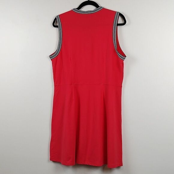 Tommy Hilfiger Striped Trim A-Line Sleeveless Red Knit Dress Size L NWT Preppy - Picture 11 of 12